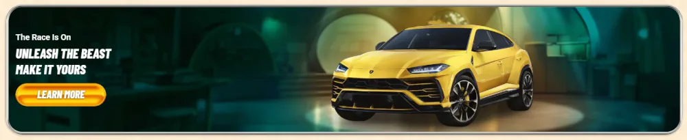 Vegasino "Osvoboďte bestii" luxusní SUV propagační banner